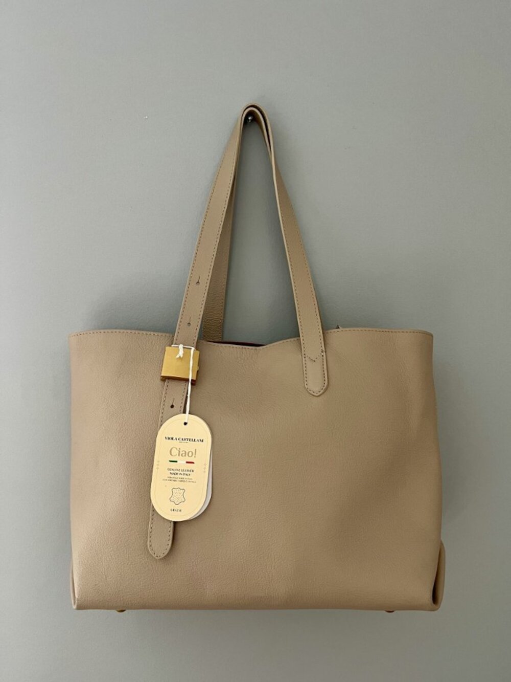 NEW Viola Castellani Italian Leather Tote Bag